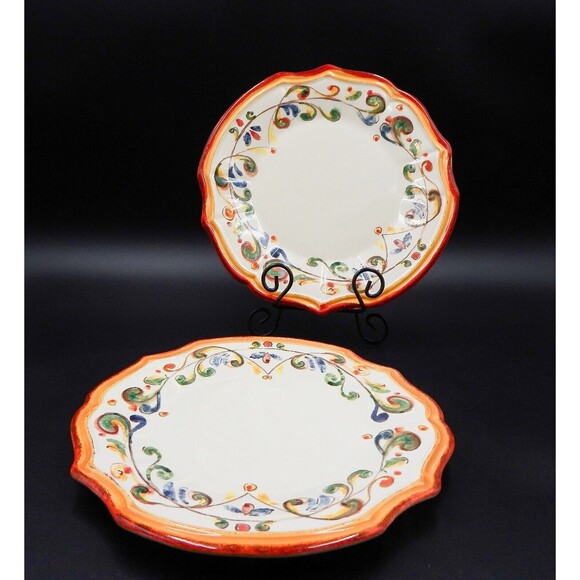 Sur La Table Mara Pattern Dinner Plates 11 Inch Made in Italy Set of 2 - Picture 1 of 12